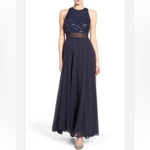 NEVER USED 'Makena' Sequin Bodice Illusion Waist
Gown by Speechless